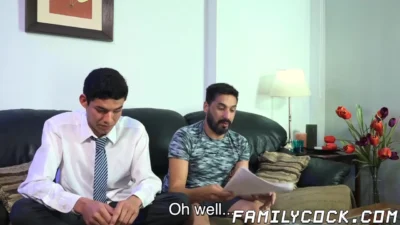 Naughty daddy spanking and doggystyle banging adorable twink