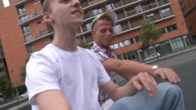 2 Blonde German Skater Twinks Fuck on the Roof